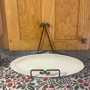 Longaberger 3218690 Woven Traditions Long Oval Tray.  IVORY. STAND NOT INCLUDED